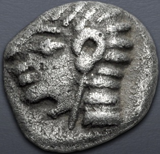 Apollo, 530-500 BCE   (Ionia - Kolophon - AR–Sixteenth Stater)